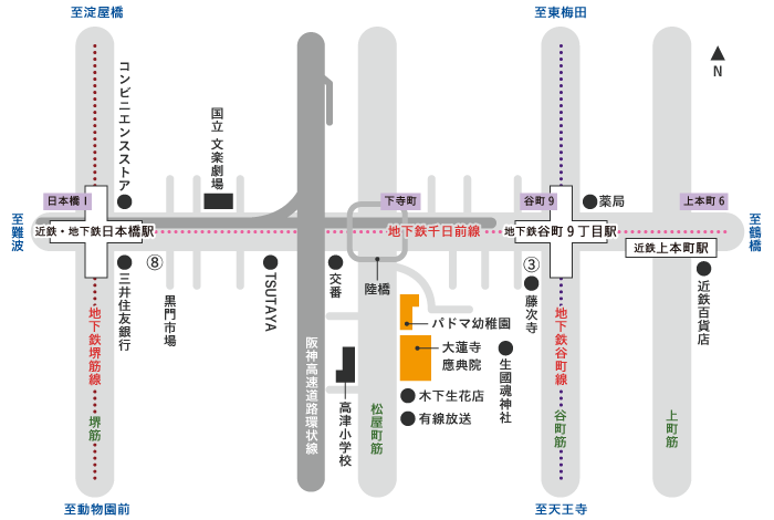 最寄りの駅からの地図